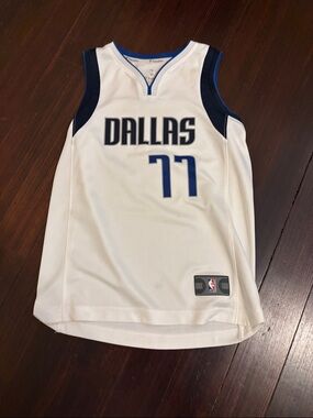 Luka Doncic Dallas White & Blue Basketball Jersey - #77